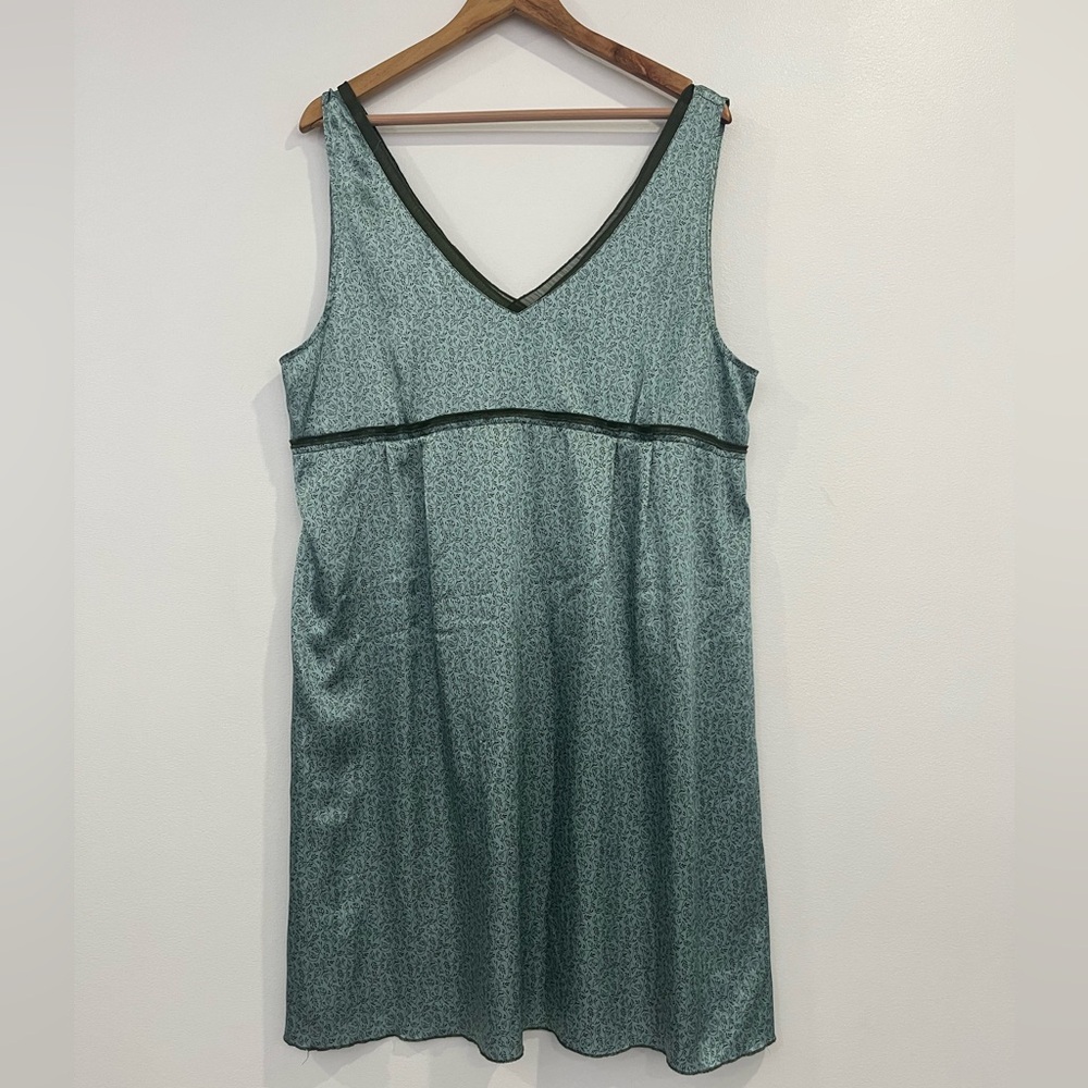 Donna Nadeau Babydoll Satin Tie Waist Dress XL Y2K